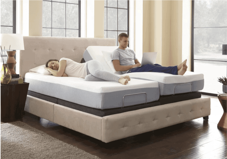 solace sleep adjustable bed couple in bed