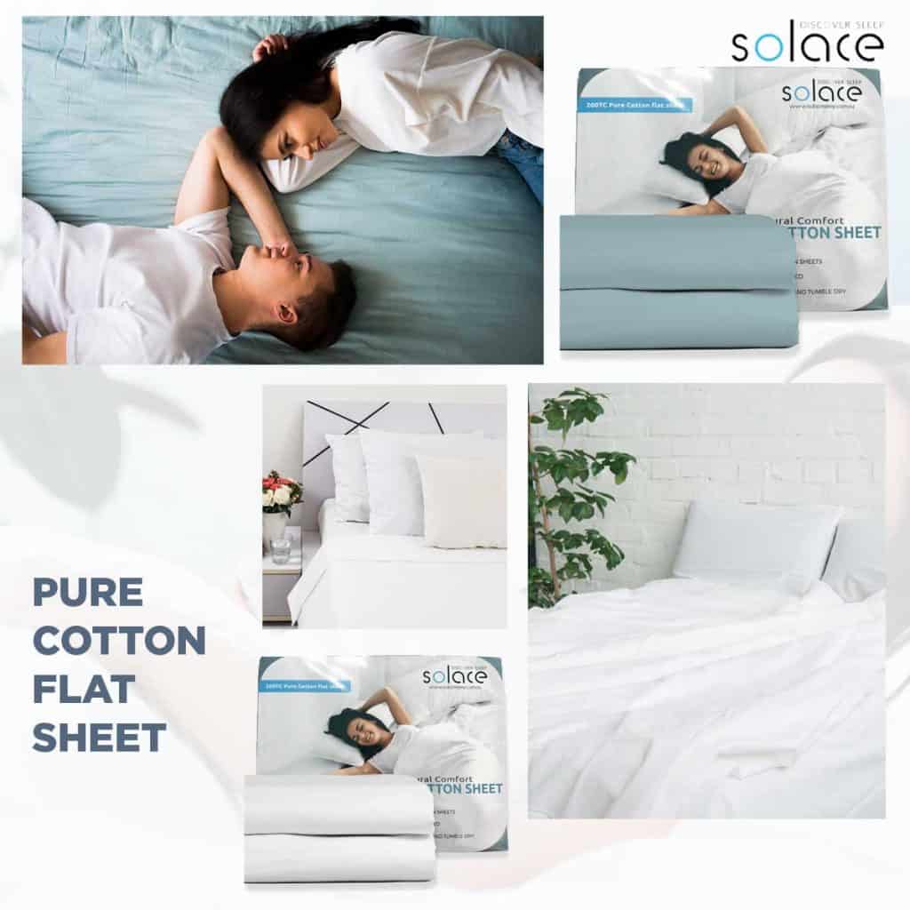 Solace Sleep Pure Cotton Flat Sheet