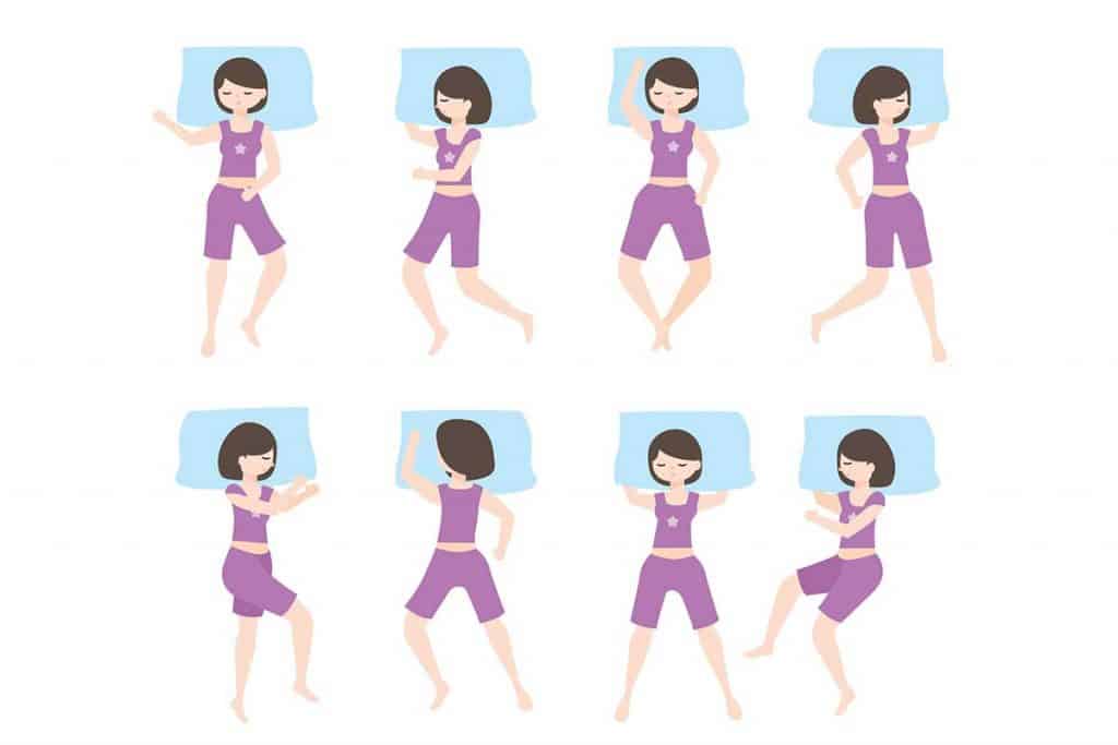 Vector art showing different sleeping positions
