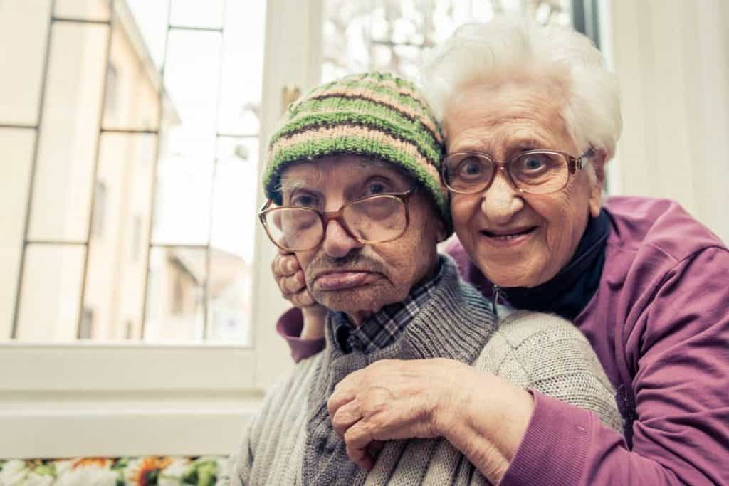 old couple portrait with dementia