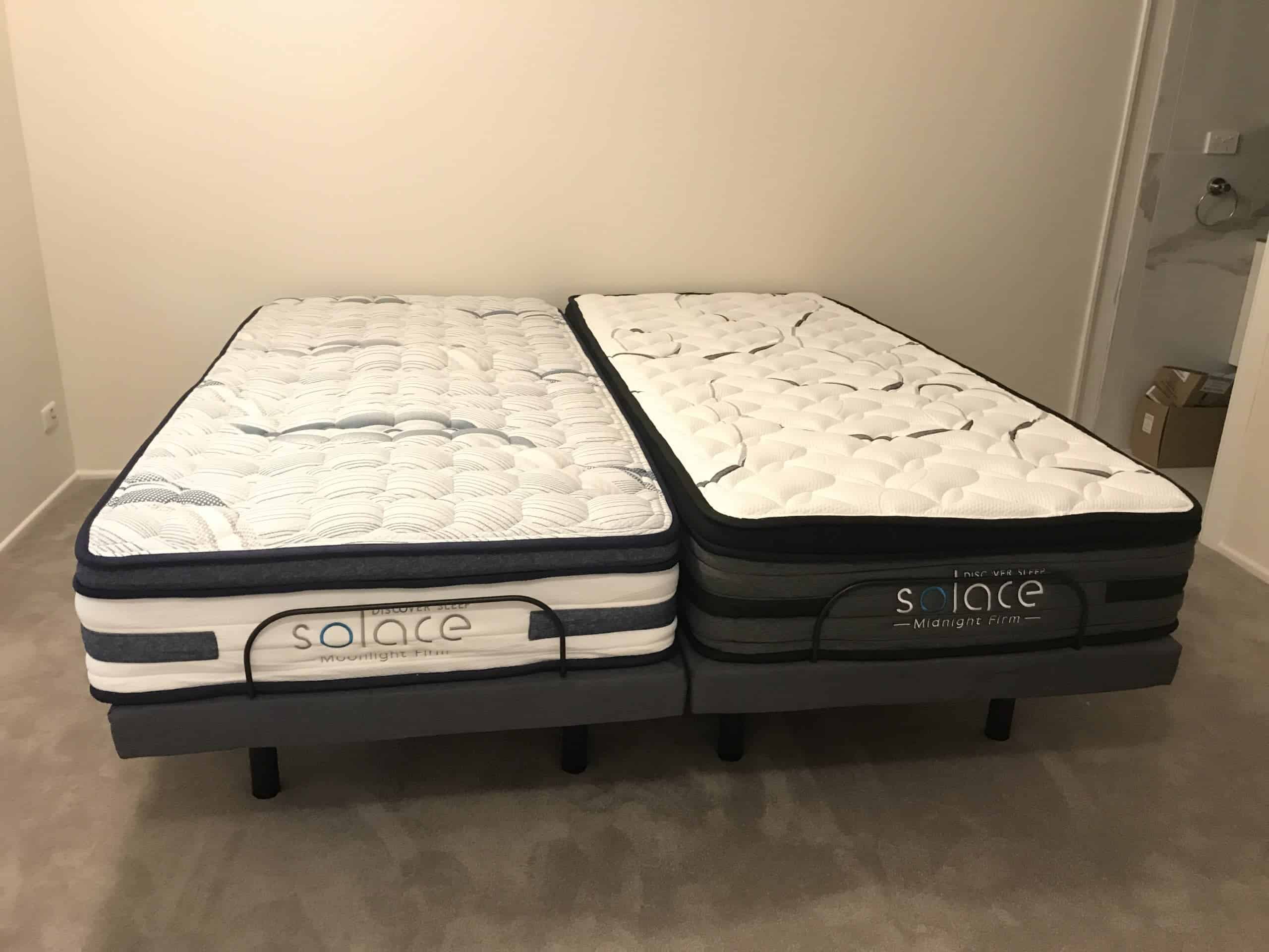 Solace Sleep adjustable bed review different mattresses