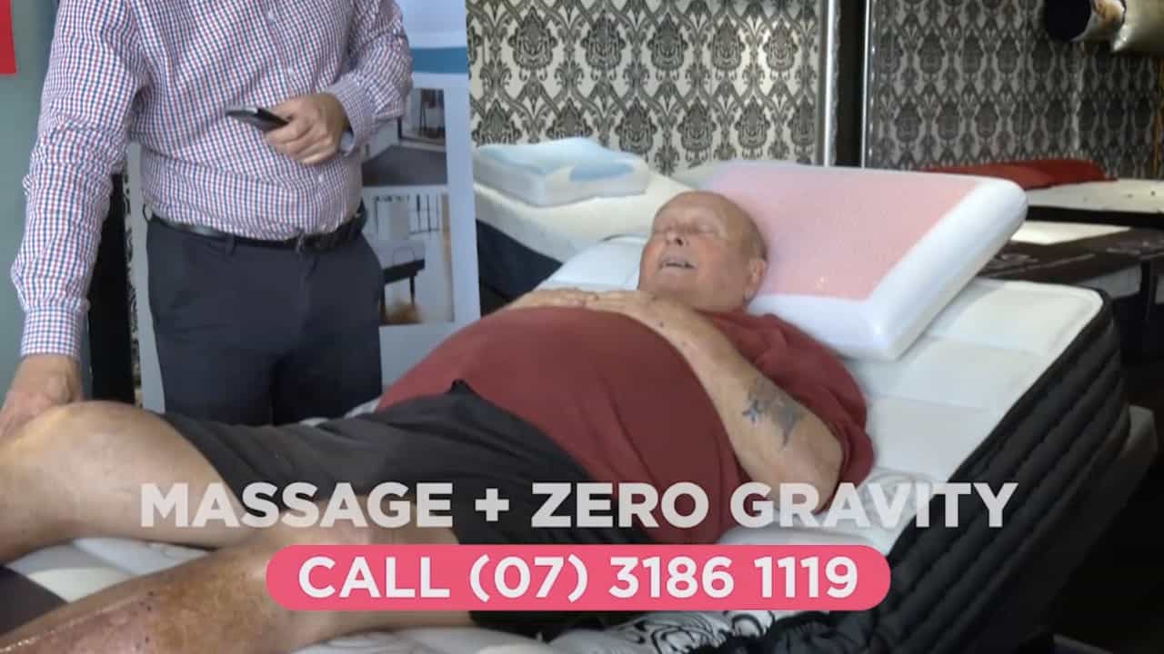 man on theraaphy bed video ad